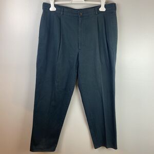 Vintage Duxbak Men's Chino Pants 40X32(39X31)  Pleated Blue Cotton Tapered